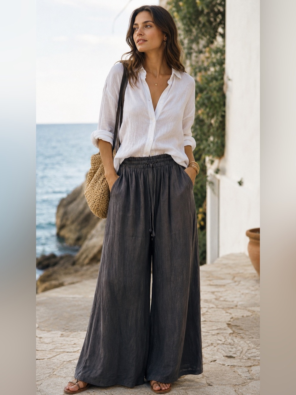 Joie Black Wide Leg Palazzo Pants